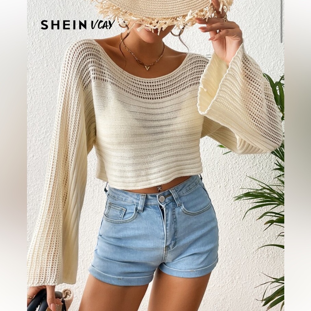 Swim cover up Vcay Cream top